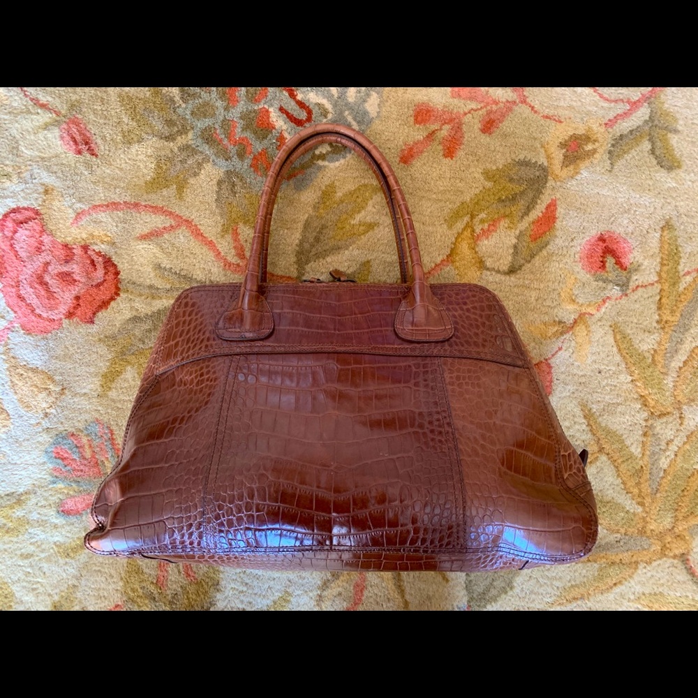 Incredible huge PRADA handbag.  Brown alligator